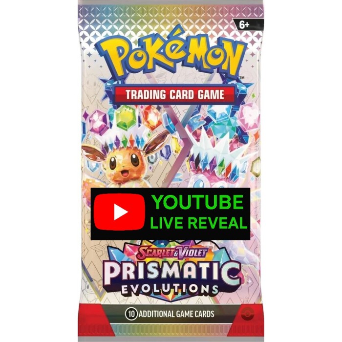 Prismatic Evolutions Booster Pack (English) with Youtube Live Reveal - SV: Prismatic Evolutions (PRE)