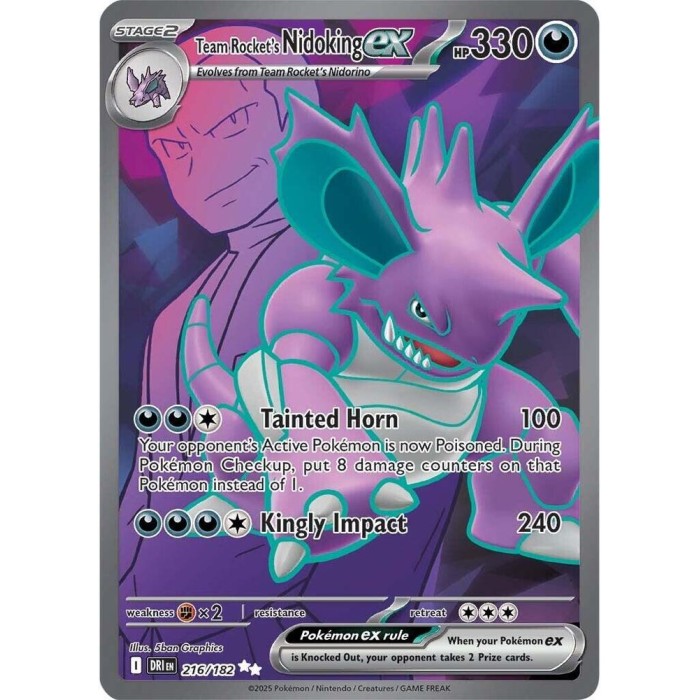 216/182 - Team Rocket's Nidoking ex - Ultra Rare ✩✩ - SV Destined Rivals (DRI)