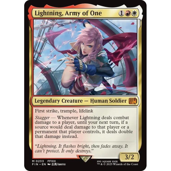 M 0233 - Lightning, Army of One - MTG Final Fantasy (FIN)