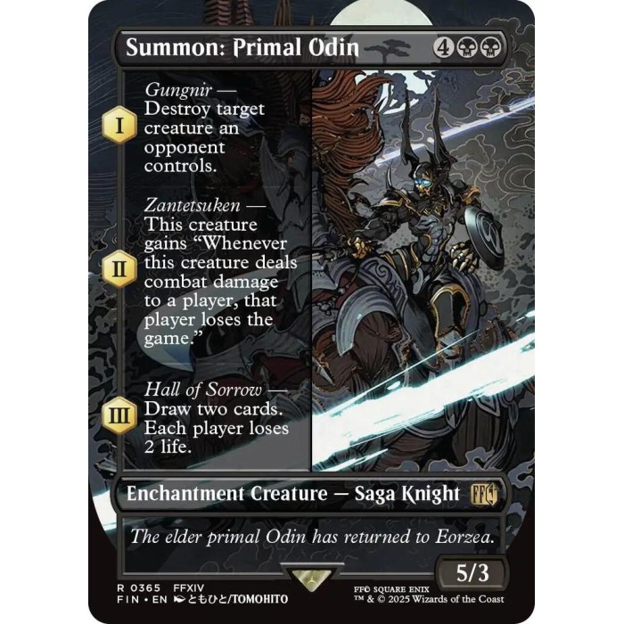 R 0365 - Summon: Primal Odin (Borderless) - MTG Final Fantasy (FIN) 