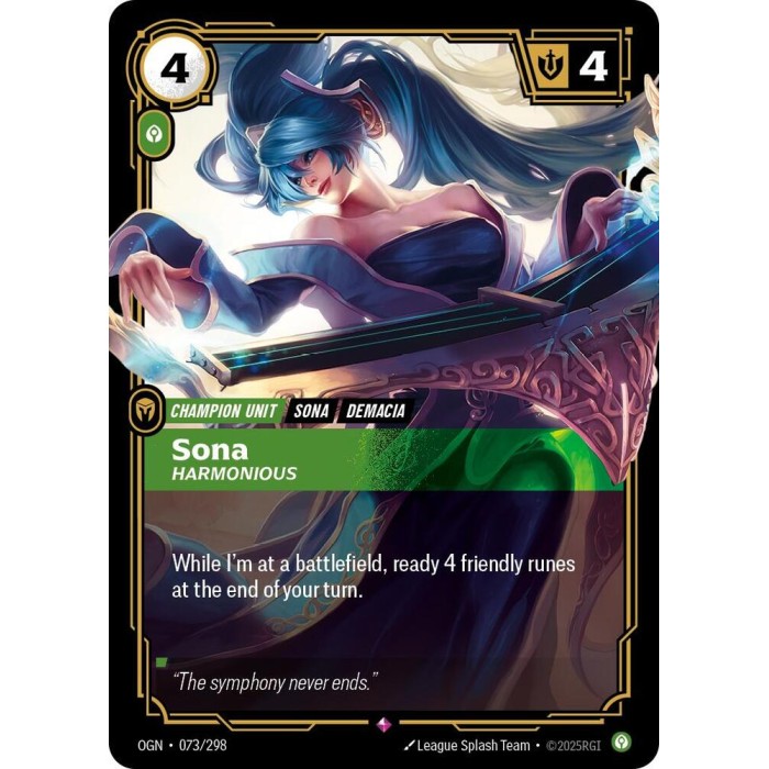 073/298 - Sona - Harmonious - Rare ✦ - Riftbound: Origins (OGN) 073/298 - Sona - Harmonious - Rare ✦ - Riftbound: Origins (OGN)