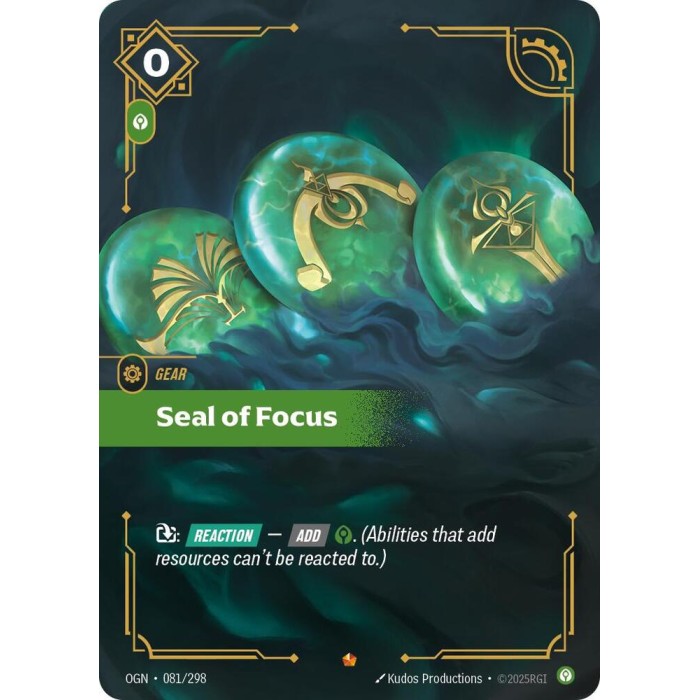 081/298 - Seal of Focus - Epic ⬟ - Riftbound: Origins (OGN) 081/298 - Seal of Focus - Epic ⬟ - Riftbound: Origins (OGN)