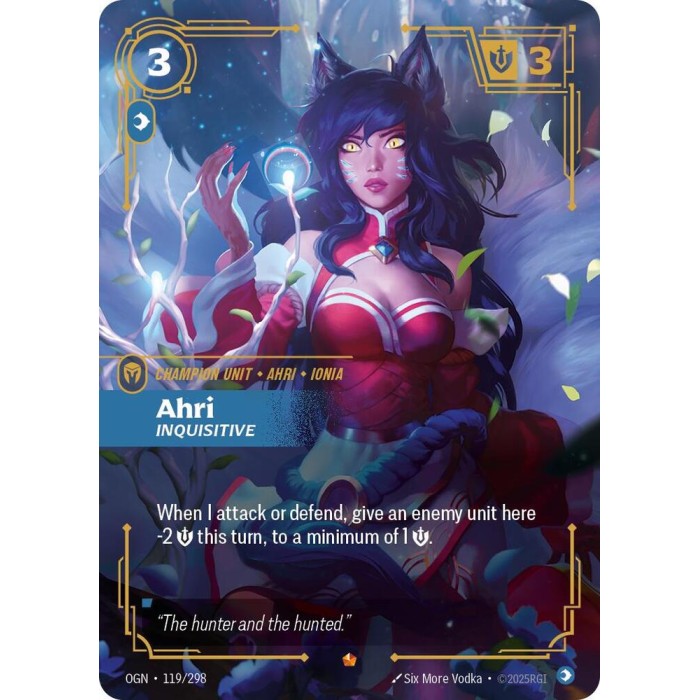 119/298 - Ahri - Inquisitive - Epic ⬟ - Riftbound: Origins (OGN) 119/298 - Ahri - Inquisitive - Epic ⬟ - Riftbound: Origins (OGN)