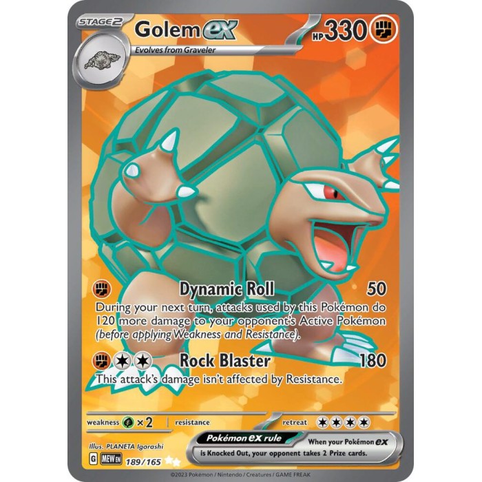 189/165 - Golem ex - Ultra Rare ✩✩ - SV Scarlet & Violet 151 (MEW)