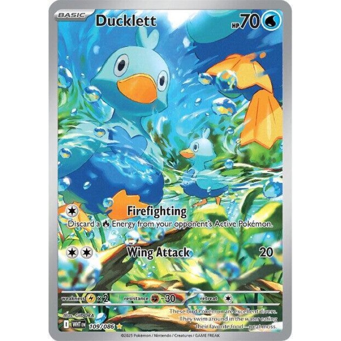 109/086 - Ducklett - Illustration Rare ⭐ - SV: White Flare (WHT)